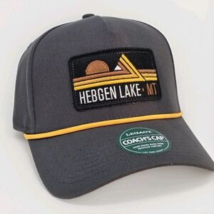 NEW Hebgen‎ Lake Montana Snapback Hat Cap Dark Gray Legacy Brand